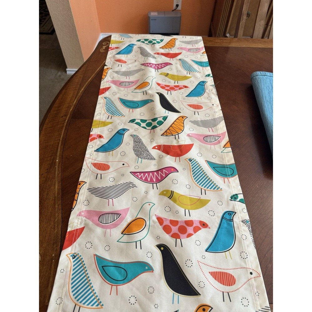 Spoonflower Mod Birds Table Runner 17" X 70 - Picture 3 of 4